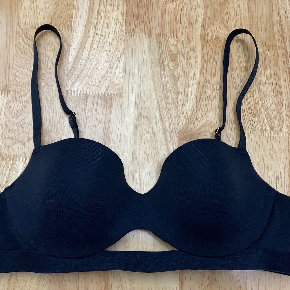 Third Love Black 24/7 Pima Cotton T-Shirt Bra Size 32B